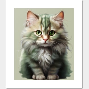 Cat with green eyes Posters and Art